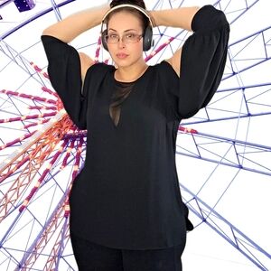 City Chic slit long sleeve blouse tunic with cuffs